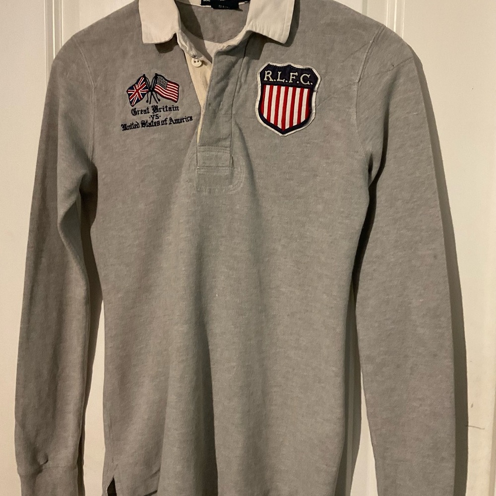 🏇💥Polo Ralph Lauren Unisex Gray Long Sleeve Shirt